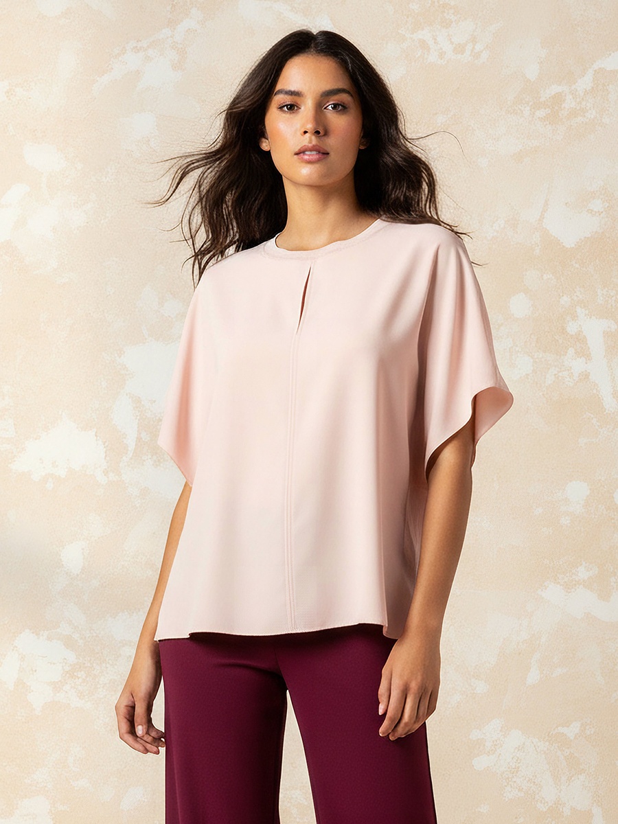 Kimono Sleeves Top with Cutout Detail