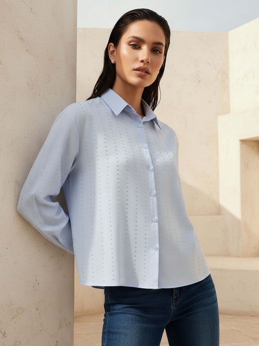 Cotton Shirt with Embellished Detail