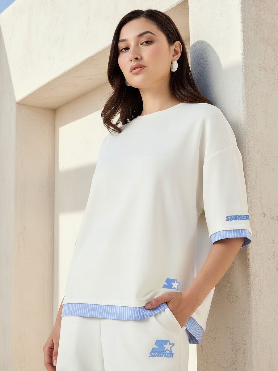 Starter Relaxed Fit T-Shirt with Logo Print