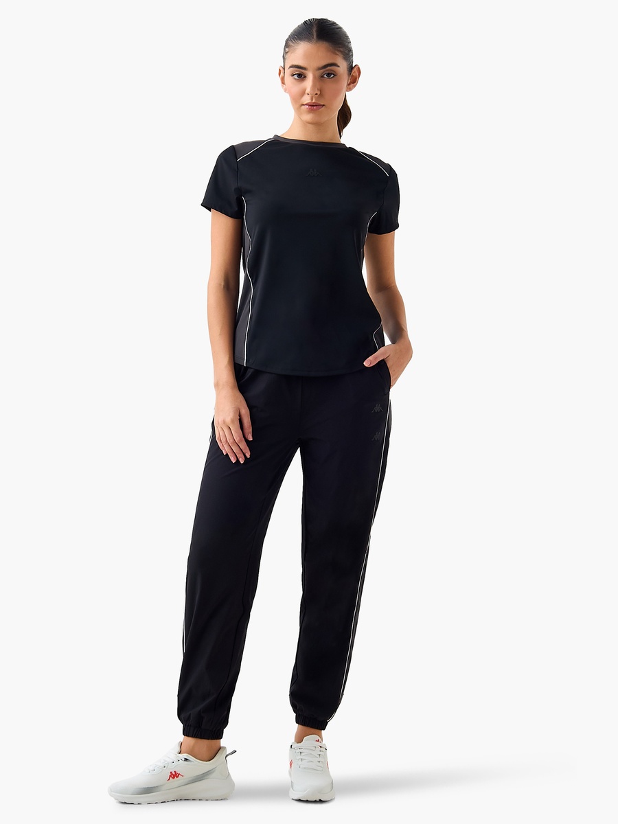 Women Cut and Sew Piping Accent T-Shirt