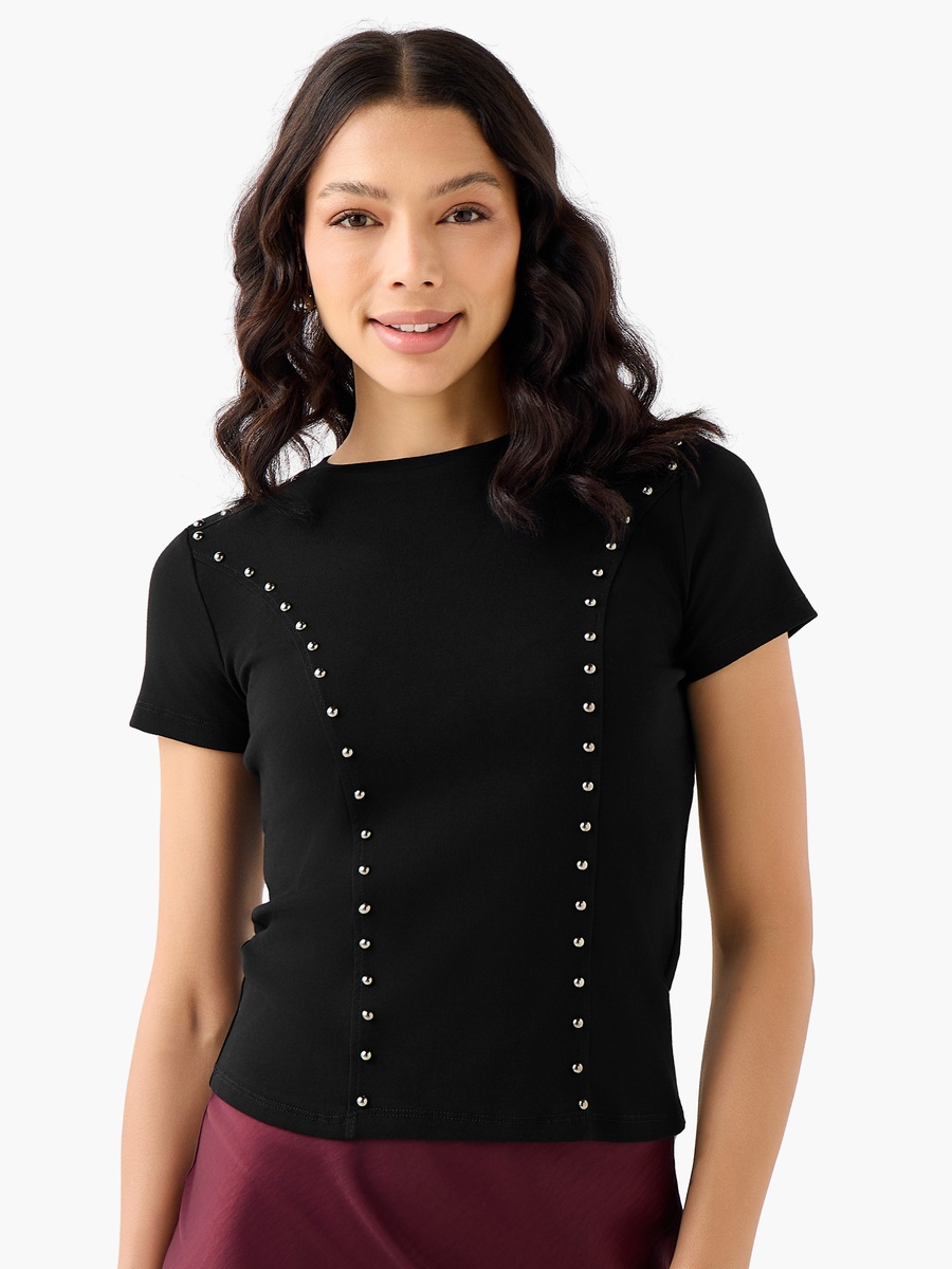 T-Shirt with Embellished Detail