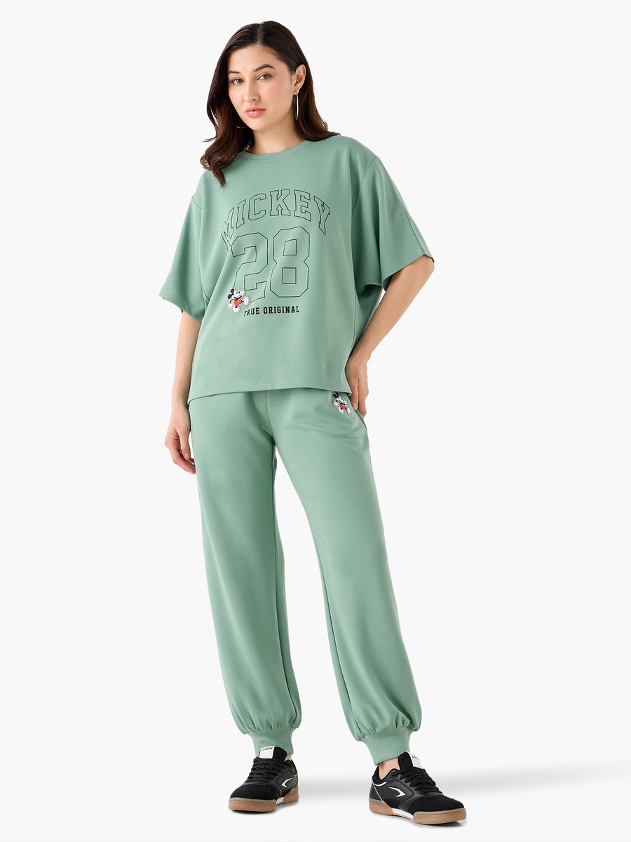 T-Shirt with Mickey Mouse Print with Applique Detail