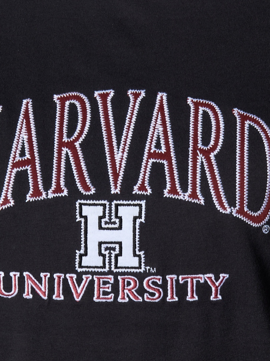Cotton T-Shirt with Harvard University Embroidery