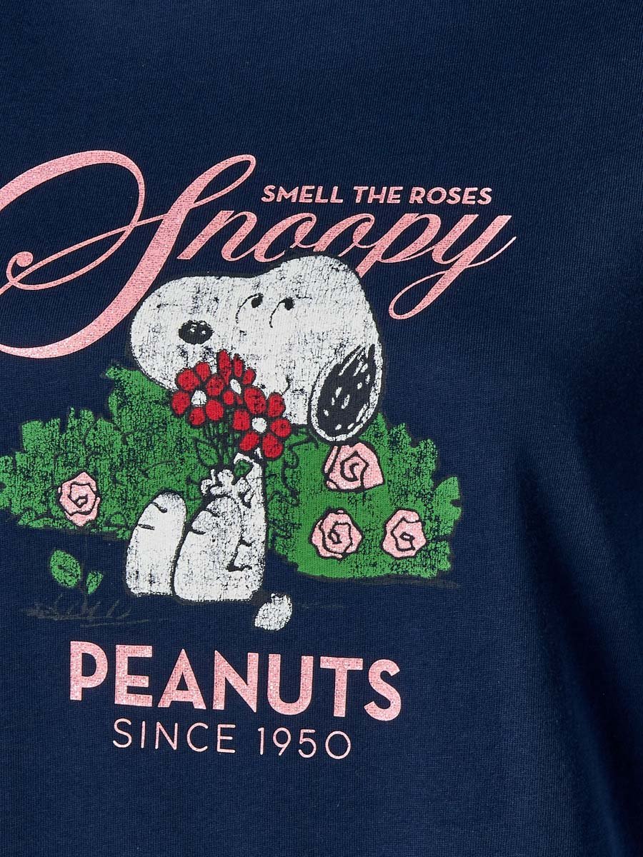 Cotton T-Shirt with Snoopy Print