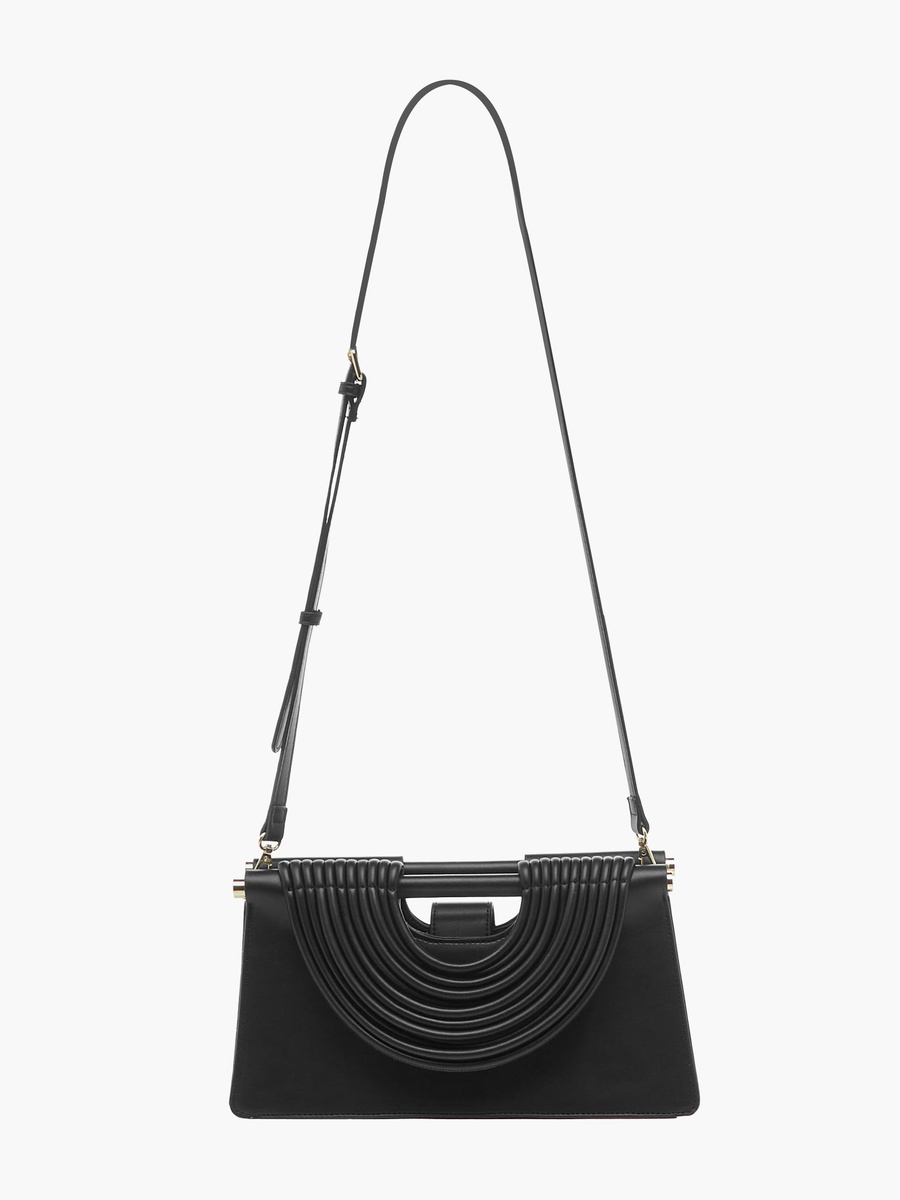 Textured Handle Clutch with Detachable Strap