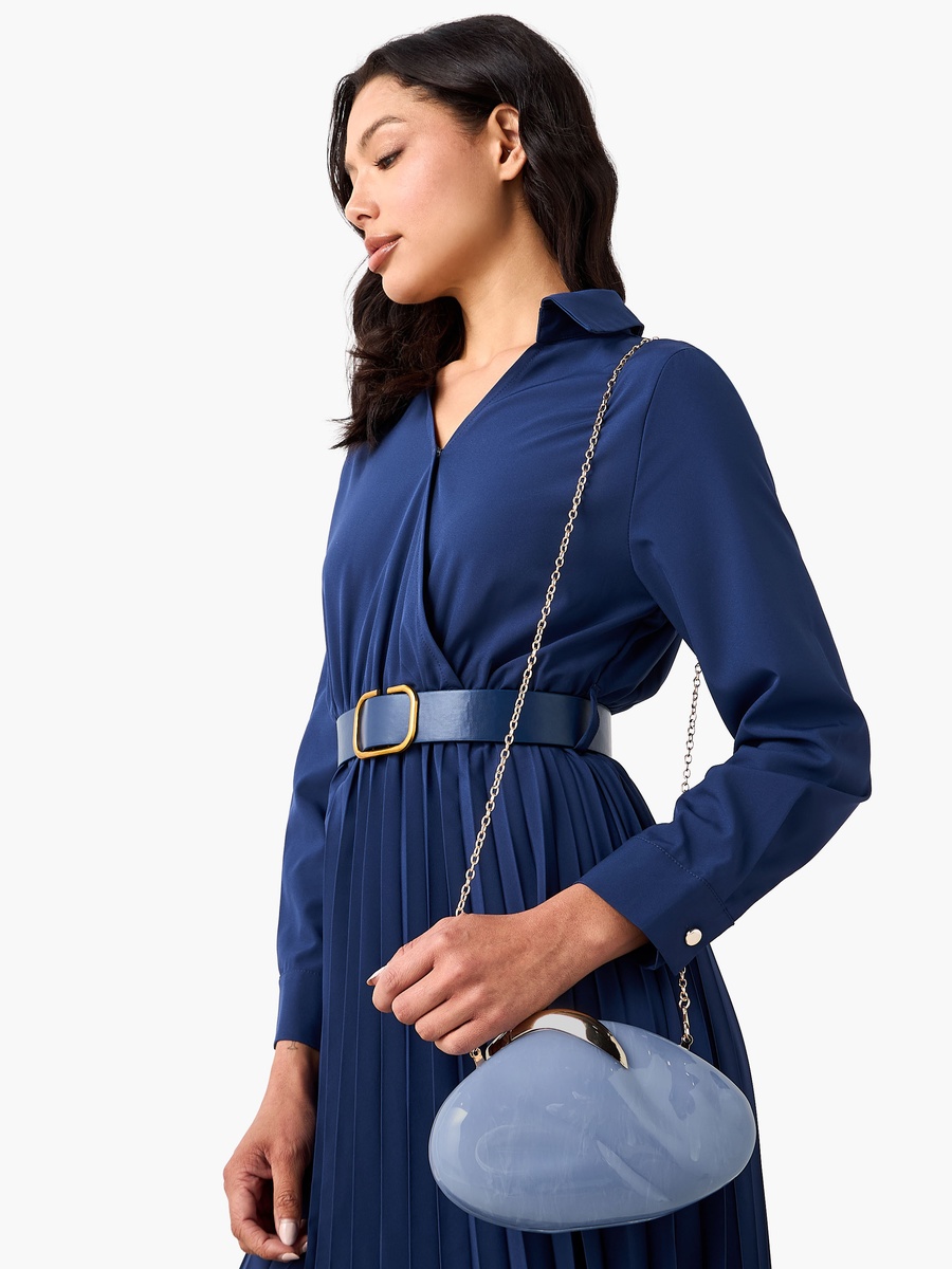 Textured Clutch with Detachable Chain Strap
