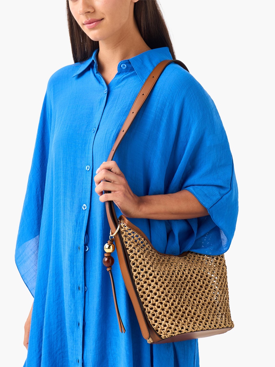 Woven Bucket Bag with Adjustable Handle