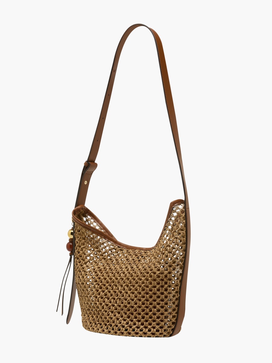 Woven Bucket Bag with Adjustable Handle