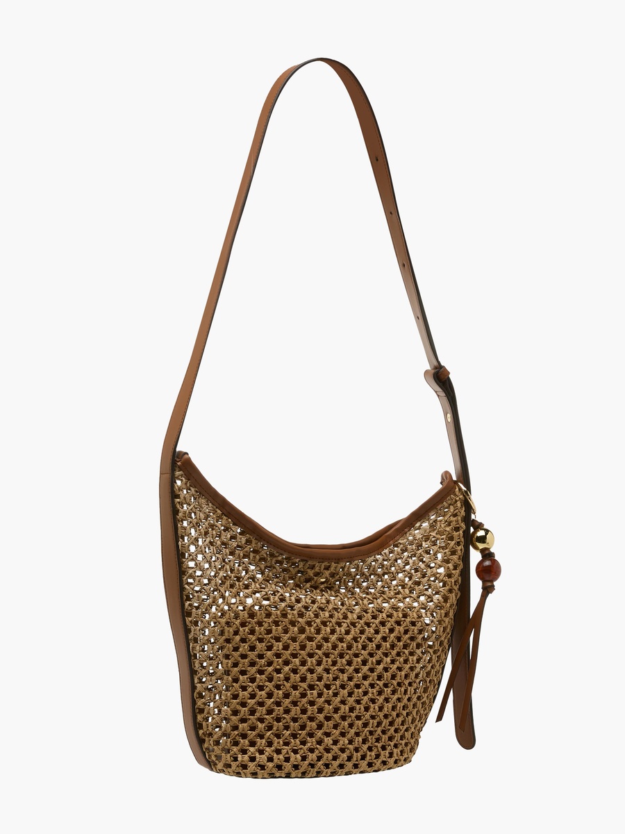 Woven Bucket Bag with Adjustable Handle