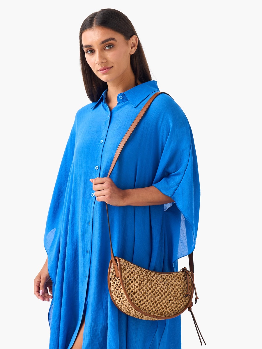Woven Crossbody Bag with Adjustable Strap