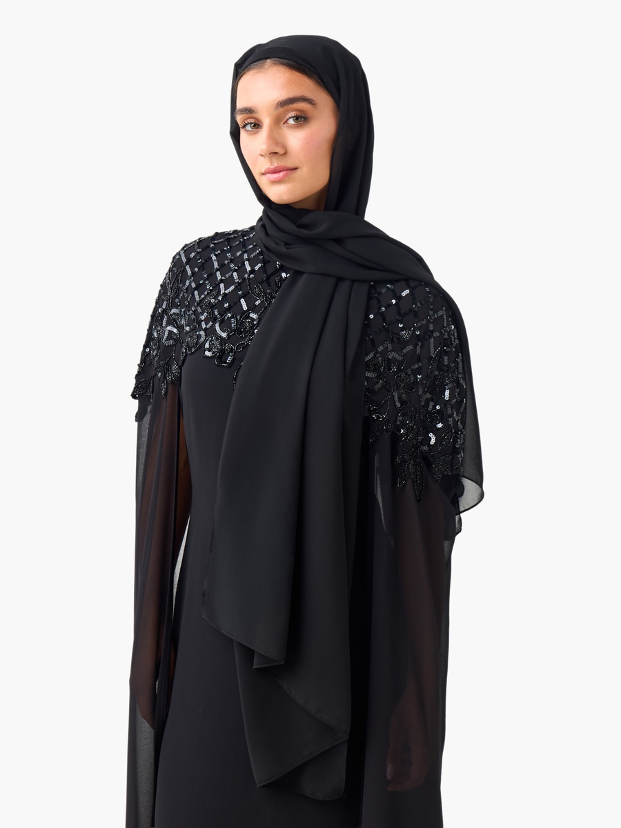 Black Textured Hijab