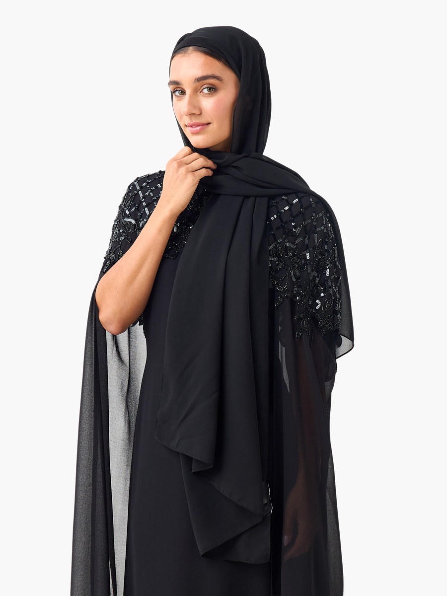 Black Textured Hijab