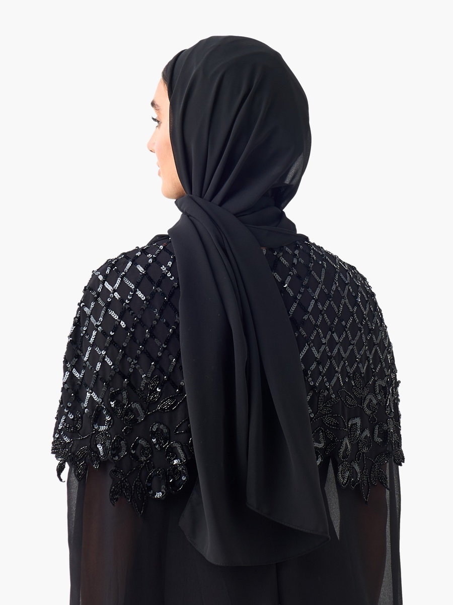 Black Textured Hijab