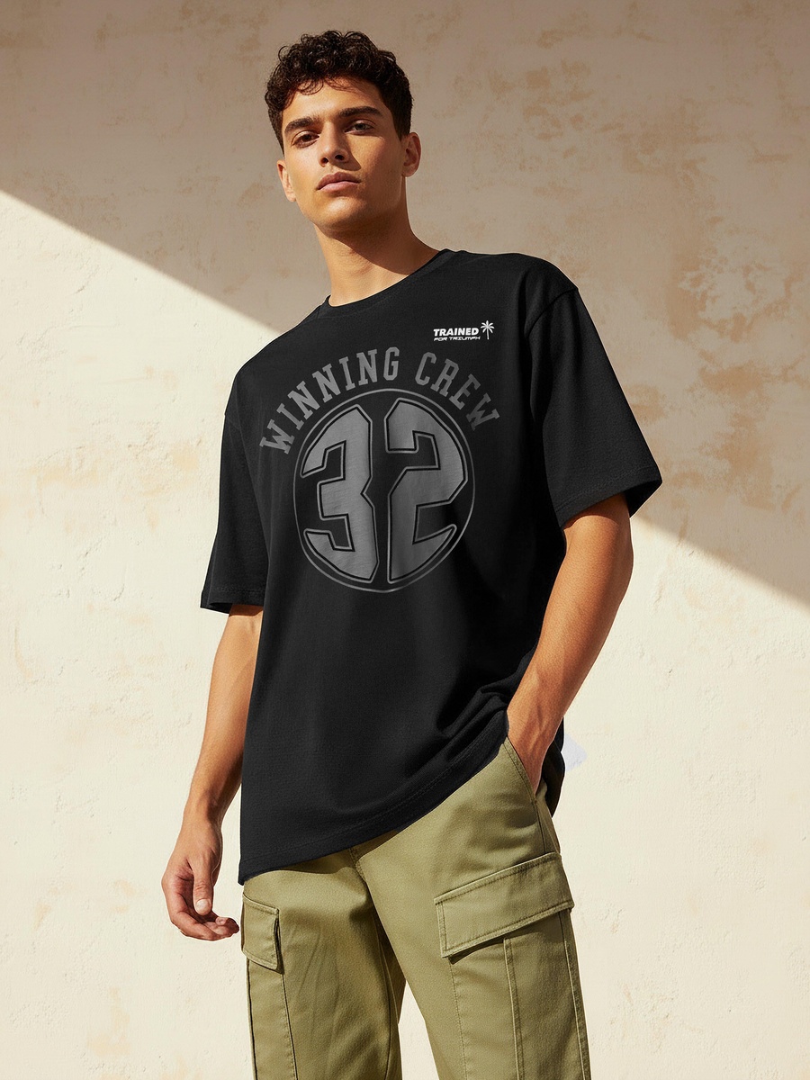 Men Regular Fit Crew Neck Short Sleeves Graphic Print T-Shirt