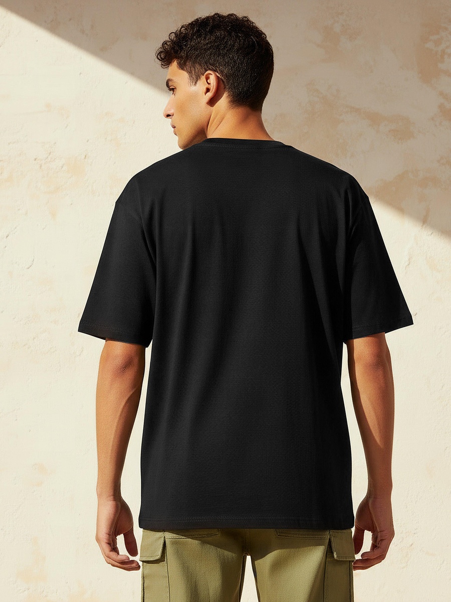 Men Regular Fit Crew Neck Short Sleeves Graphic Print T-Shirt