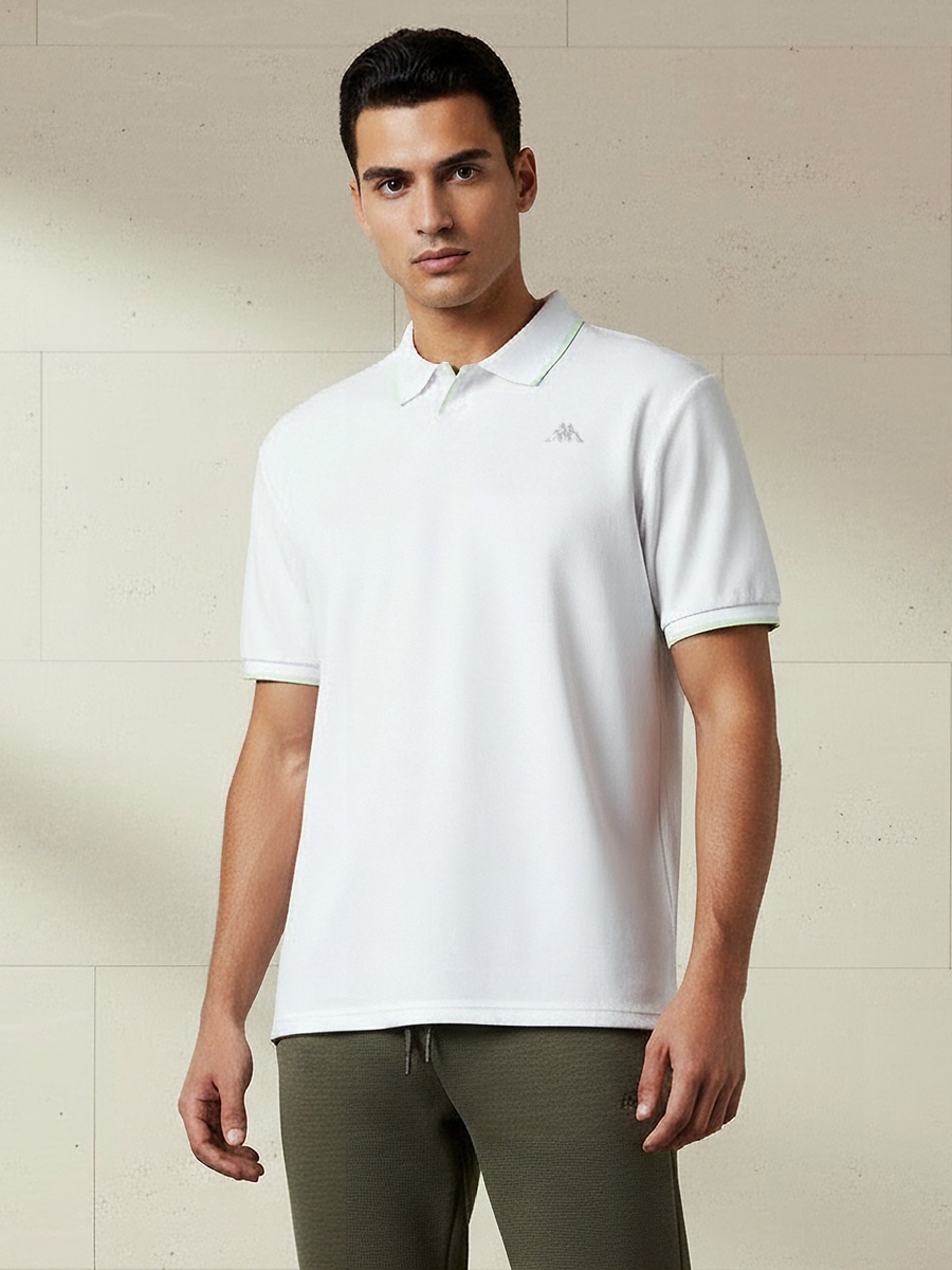 Men Pique Detail Polo T-Shirt