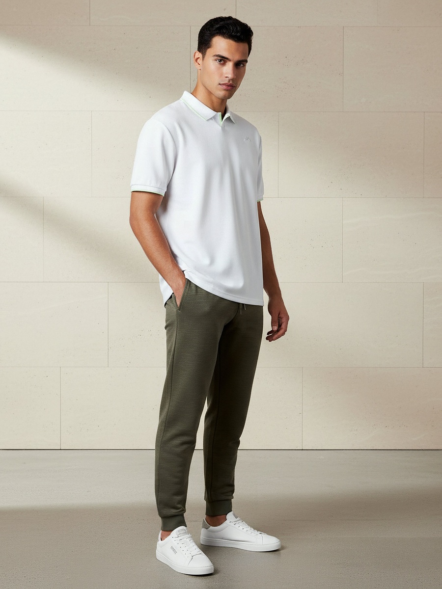 Men Pique Detail Polo T-Shirt