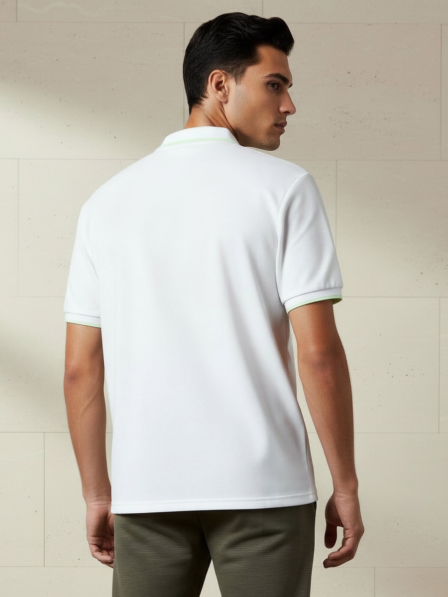 Men Pique Detail Polo T-Shirt