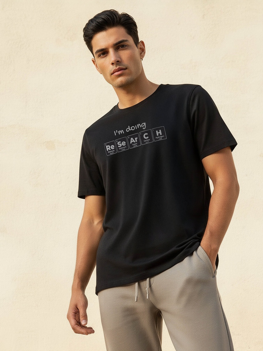 Men Slim Fit Crew Neck Short Sleeve Printed T-Shirt