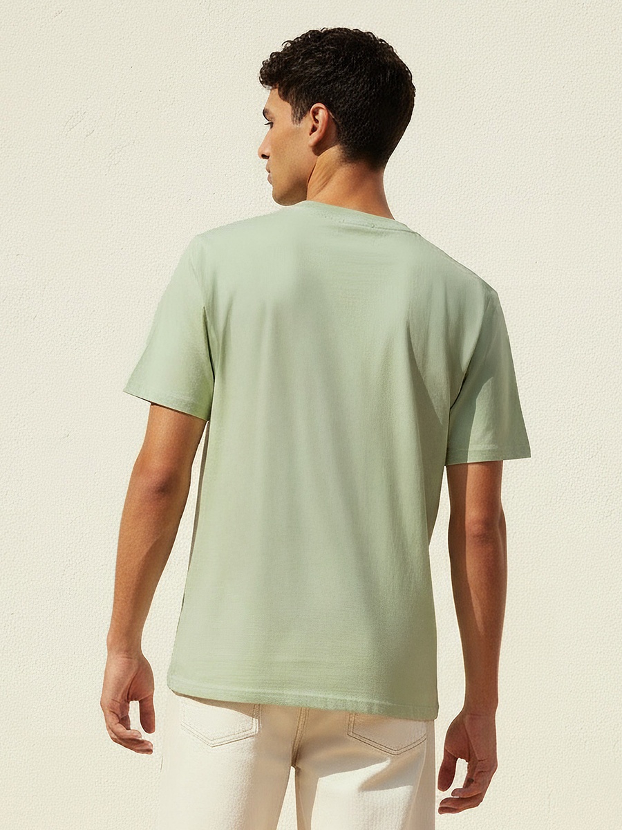 Men Slim Fit Crew Neck Short Sleeve Printed T-Shirt