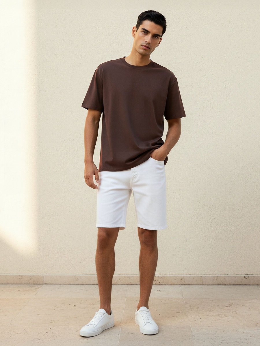 Men Relaxed Fit Crew Neck Short Sleeves T-Shirt