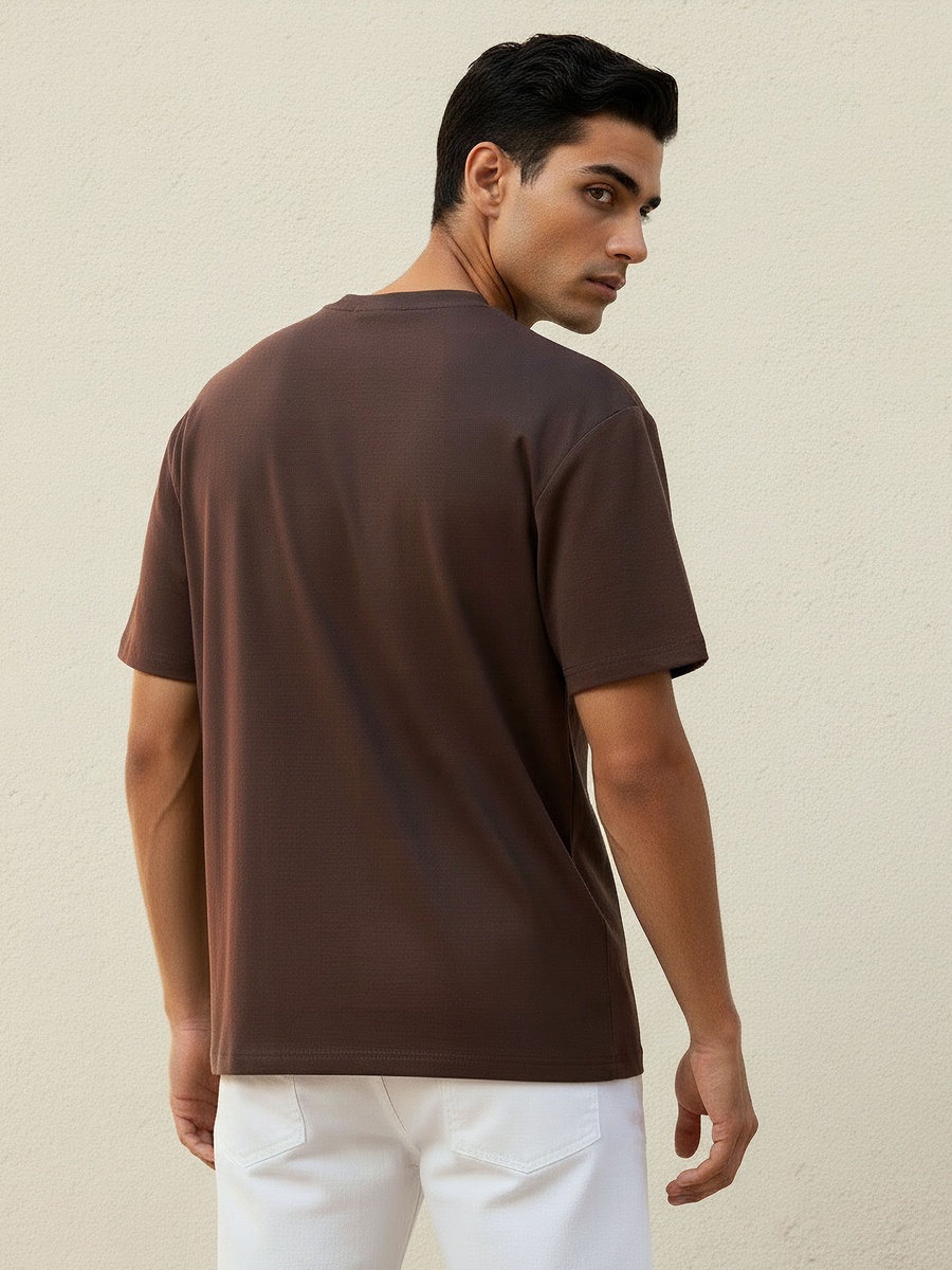 Men Relaxed Fit Crew Neck Short Sleeves T-Shirt