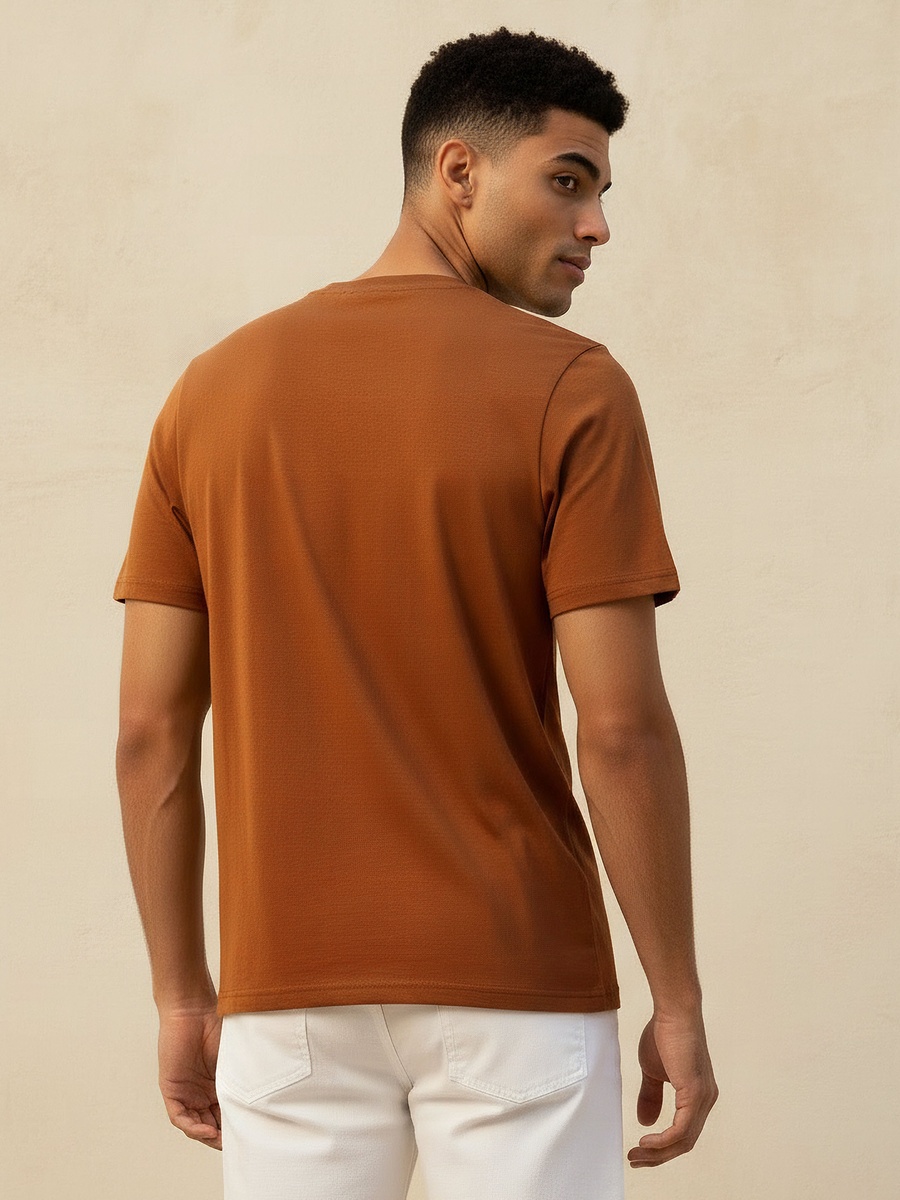 Men Slim Fit Crew Neck Short Sleeves Printed T-Shirt