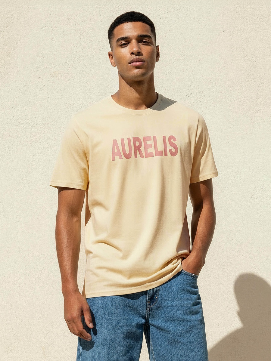 Men Slim Fit Crew Neck Short Sleeves Printed T-Shirt