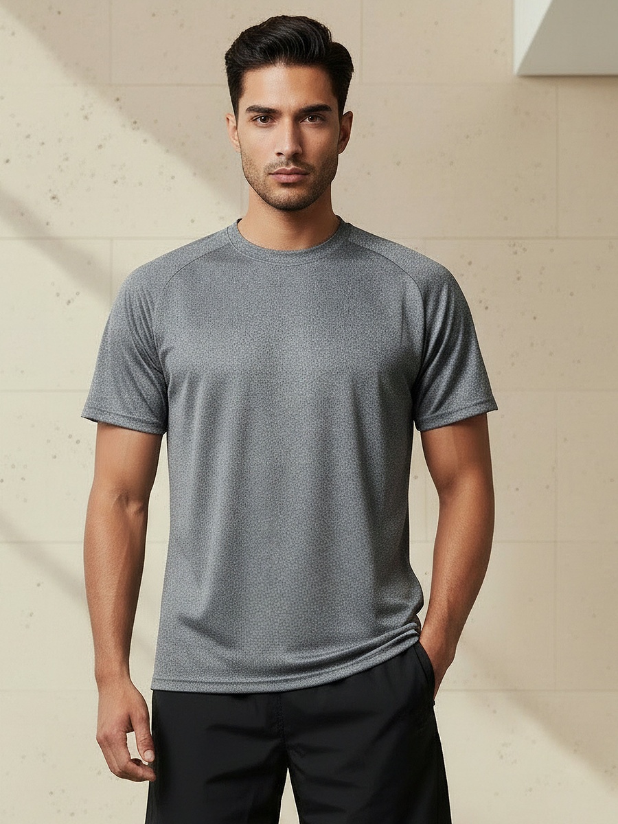 Men Regular Fit Crew Neck Short Sleeve T-Shirt