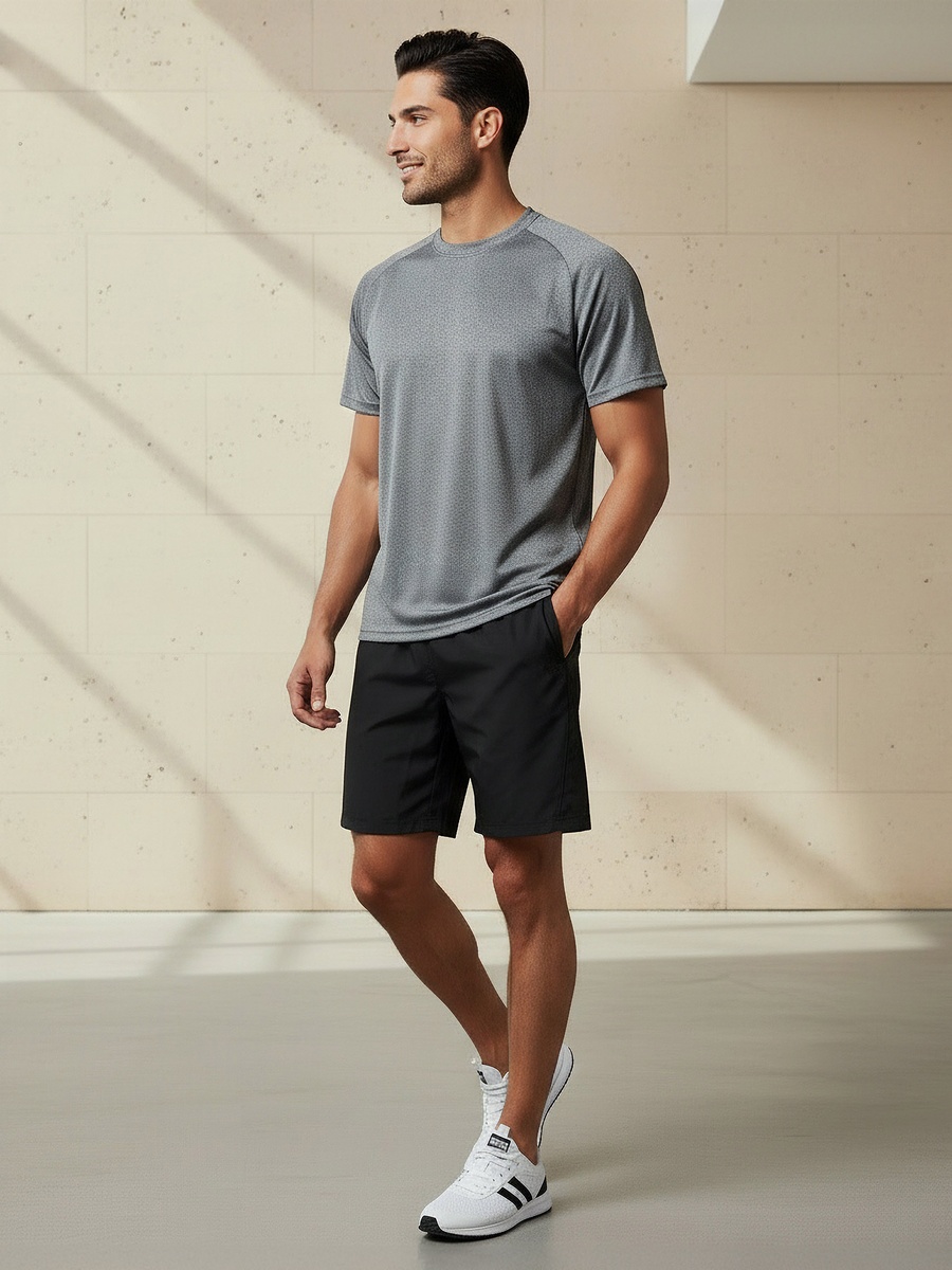 Men Regular Fit Crew Neck Short Sleeve T-Shirt