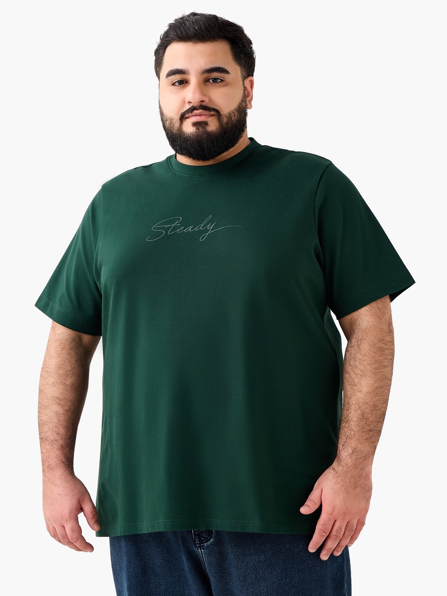 Men Regular Fit Crew Neck Short Sleeves Typographic T-Shirt