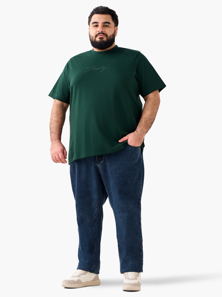 Men Regular Fit Crew Neck Short Sleeves Typographic T-Shirt