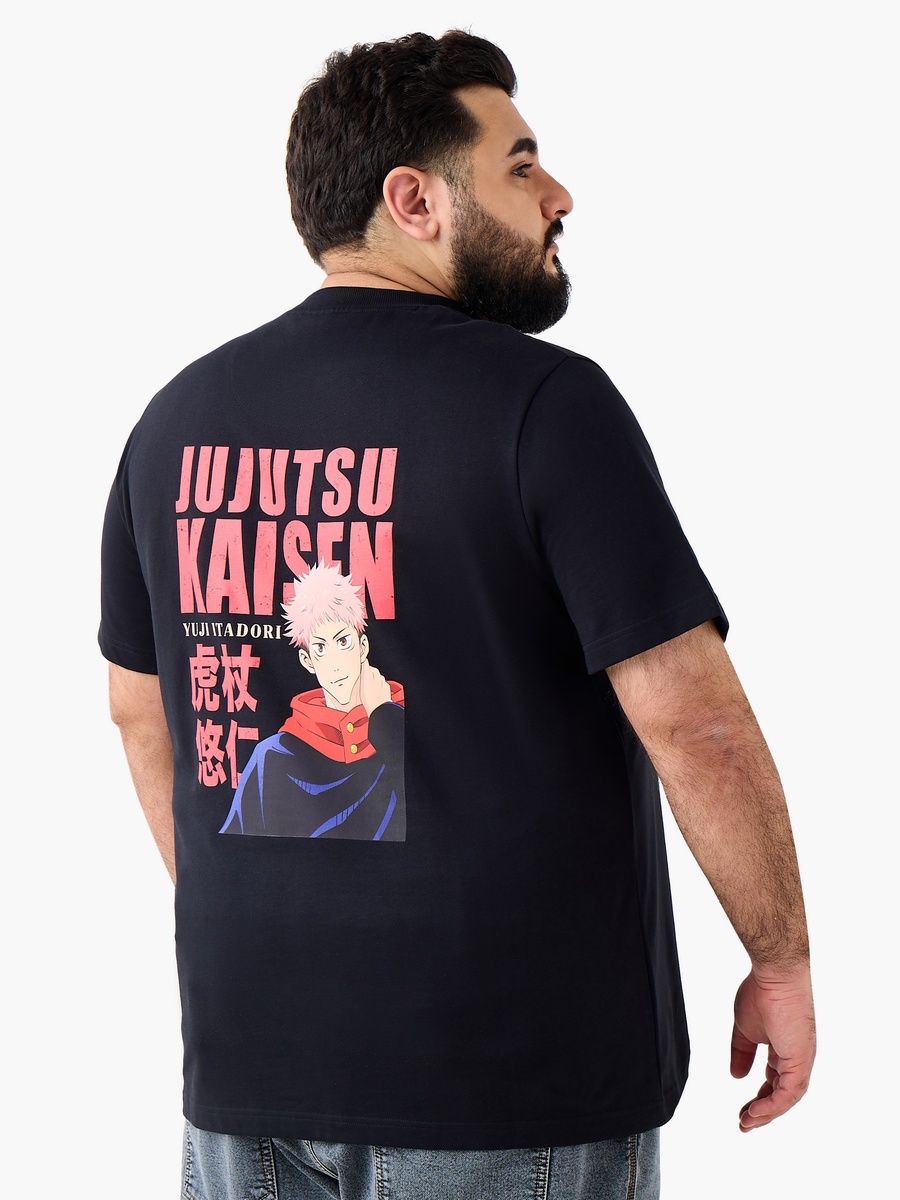 Men Regular Fit Crew Neck Short Sleeve Jujutsu Kaisen Print T-Shirt