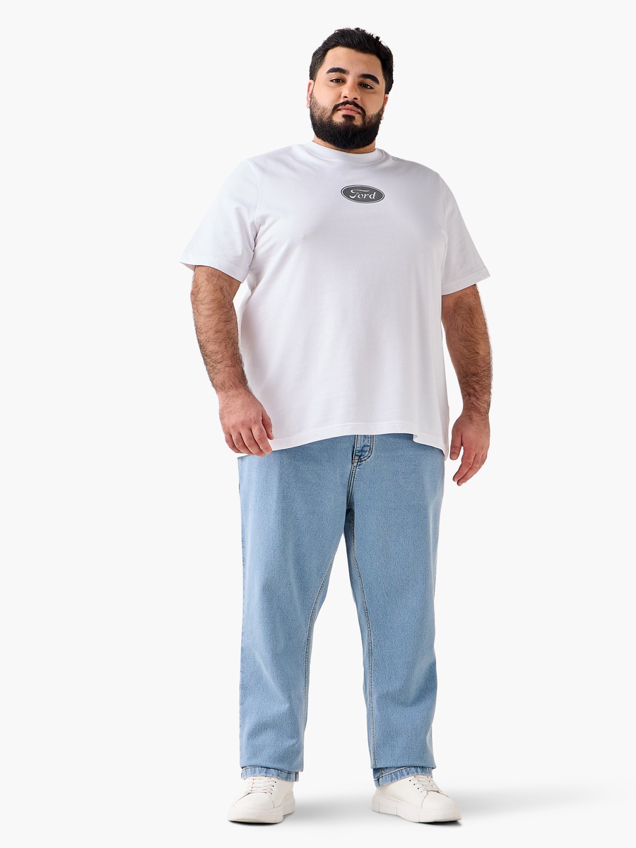 Men Regular Fit Crew Neck Short Sleeves Ford Mustang Print T-Shirt