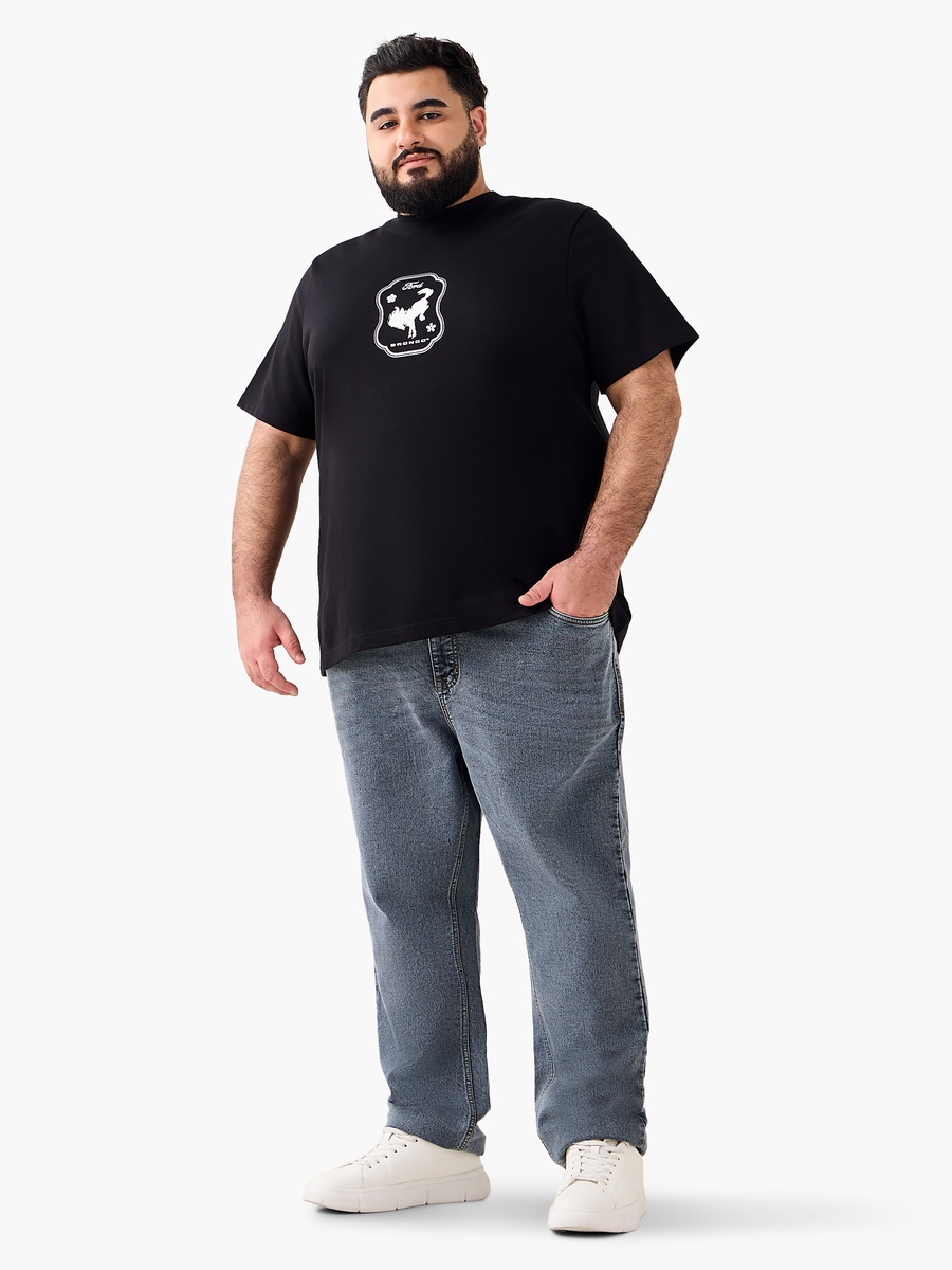 Men Regular Fit Crew Neck Short Sleeves Ford Bronco Print T-Shirt