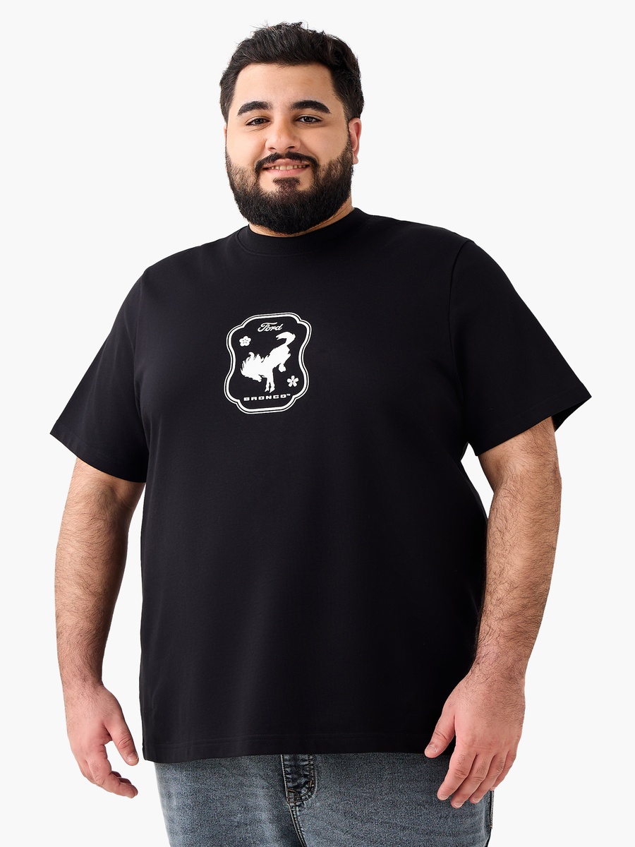 Men Regular Fit Crew Neck Short Sleeves Ford Bronco Print T-Shirt