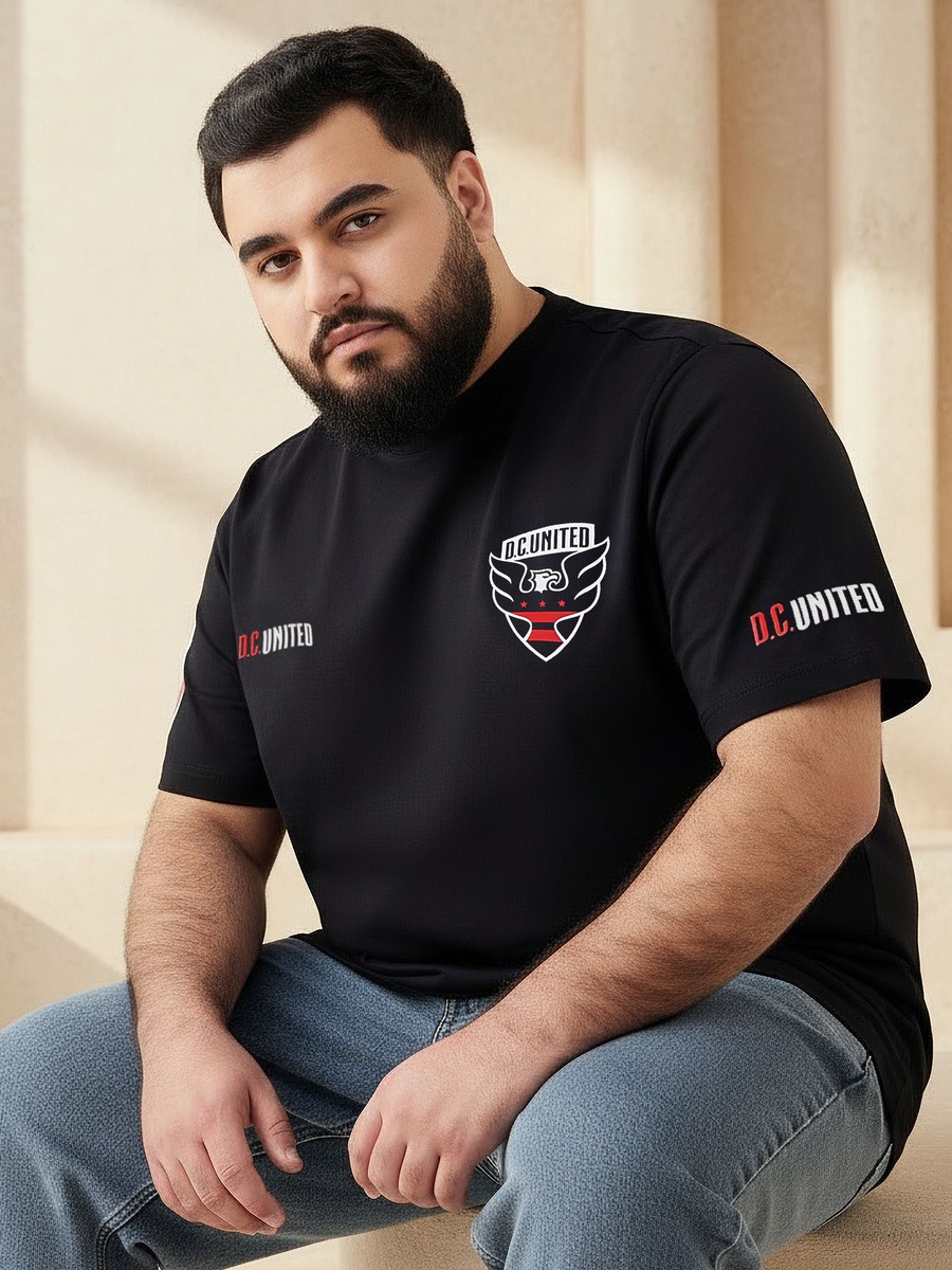 Men Regular Fit Crew Neck Short Sleeves D.C United Print T-Shirt