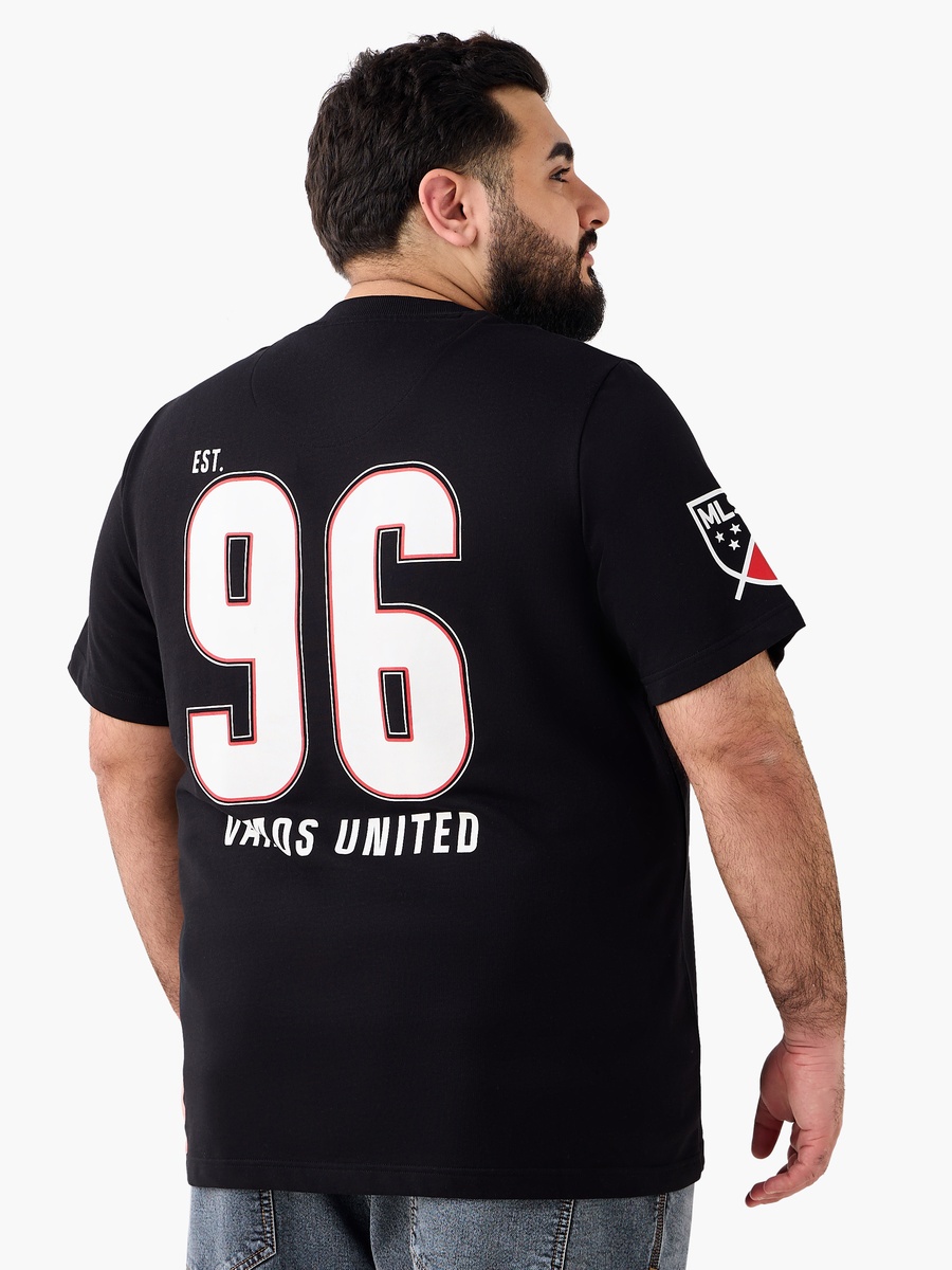 Men Regular Fit Crew Neck Short Sleeves D.C United Print T-Shirt
