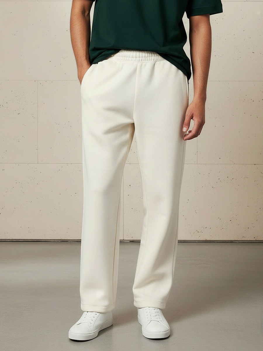 Men Relaxed Fit Flexi Waist Track Pants