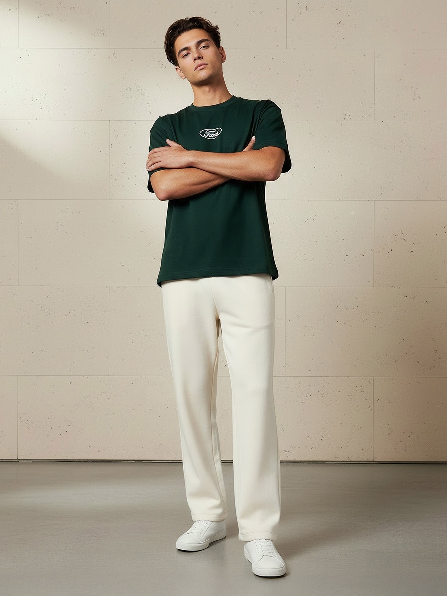 Men Relaxed Fit Flexi Waist Track Pants