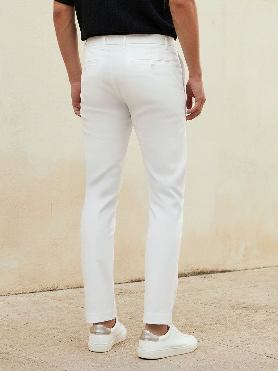 Men Regular Fit Drill Formal Trousers