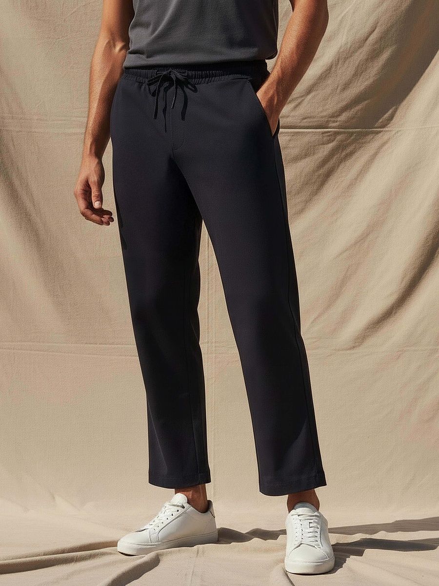 Men Performance Drawstring Waist Track Pants