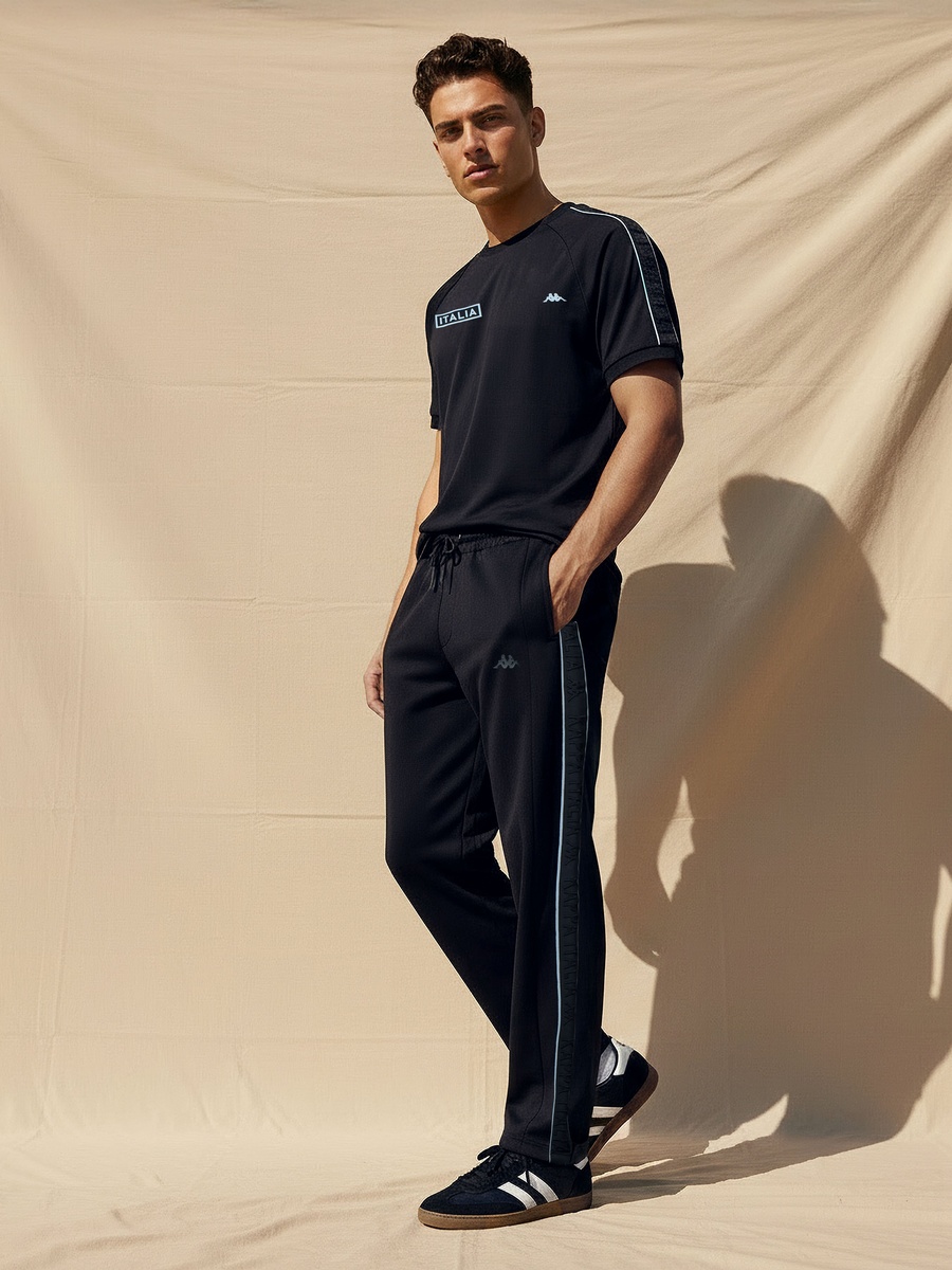 Men Pique Tape Detail Joggers