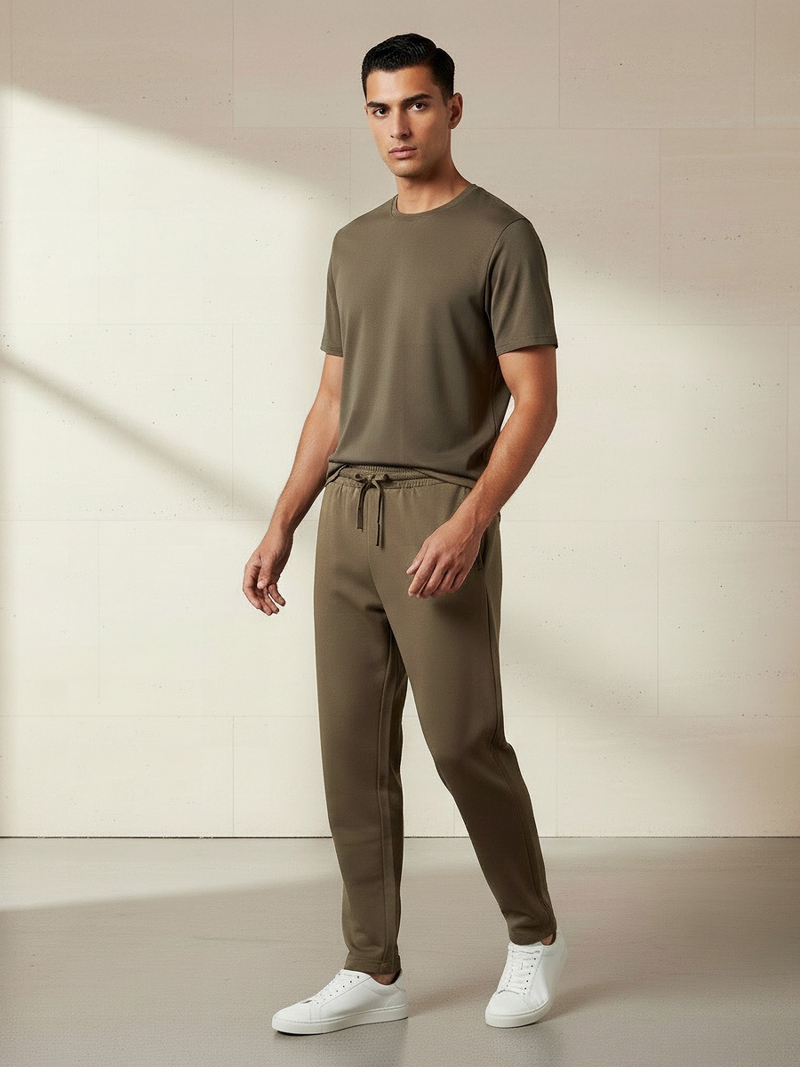 Men Regular Fit Joggers with 2 Way Stretch