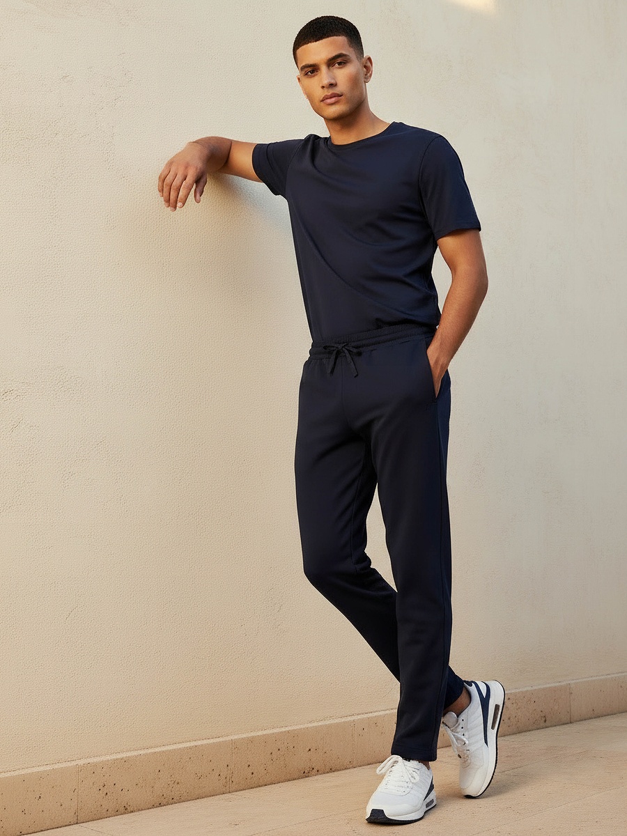 Men Regular Fit Joggers with 2 Way Stretch