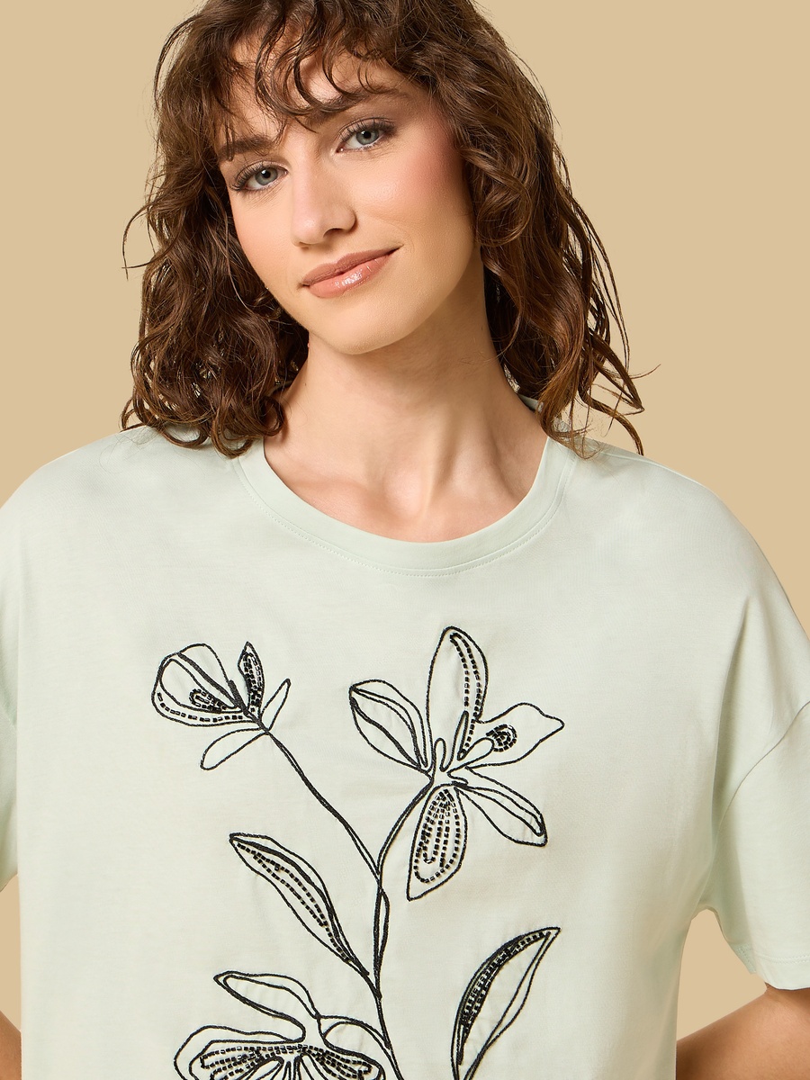 Floral Embellished T-Shirt
