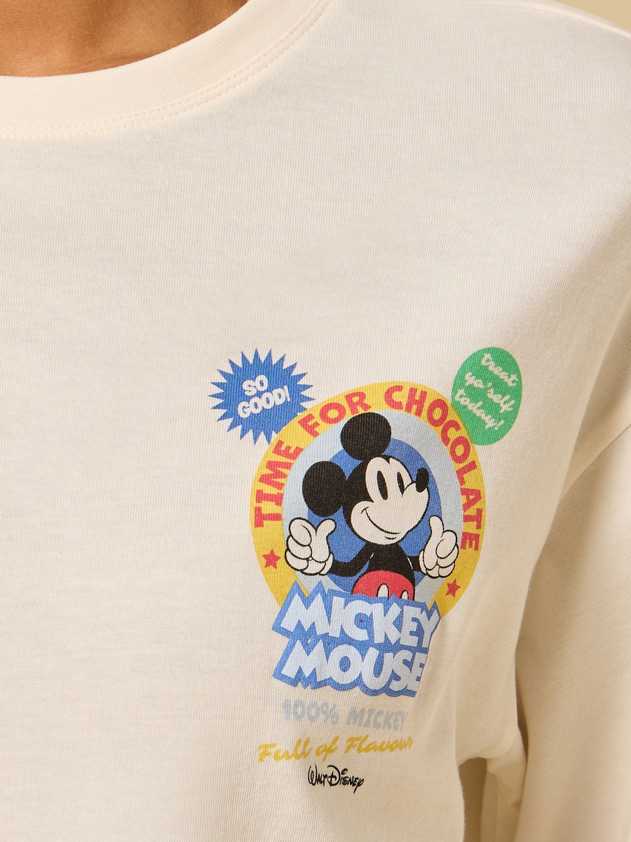 Mickey Mouse Print Boxy T-Shirt
