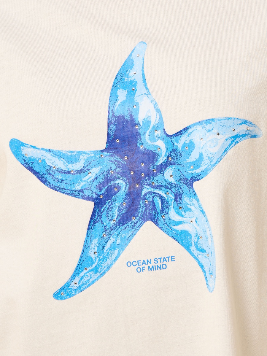 Star Fish Print Boxy T-Shirt