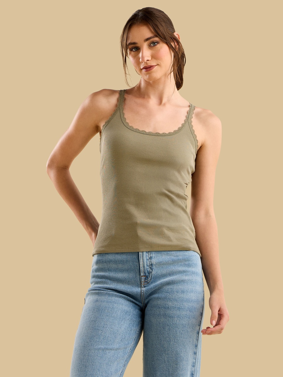 Lace Trim Tank Top