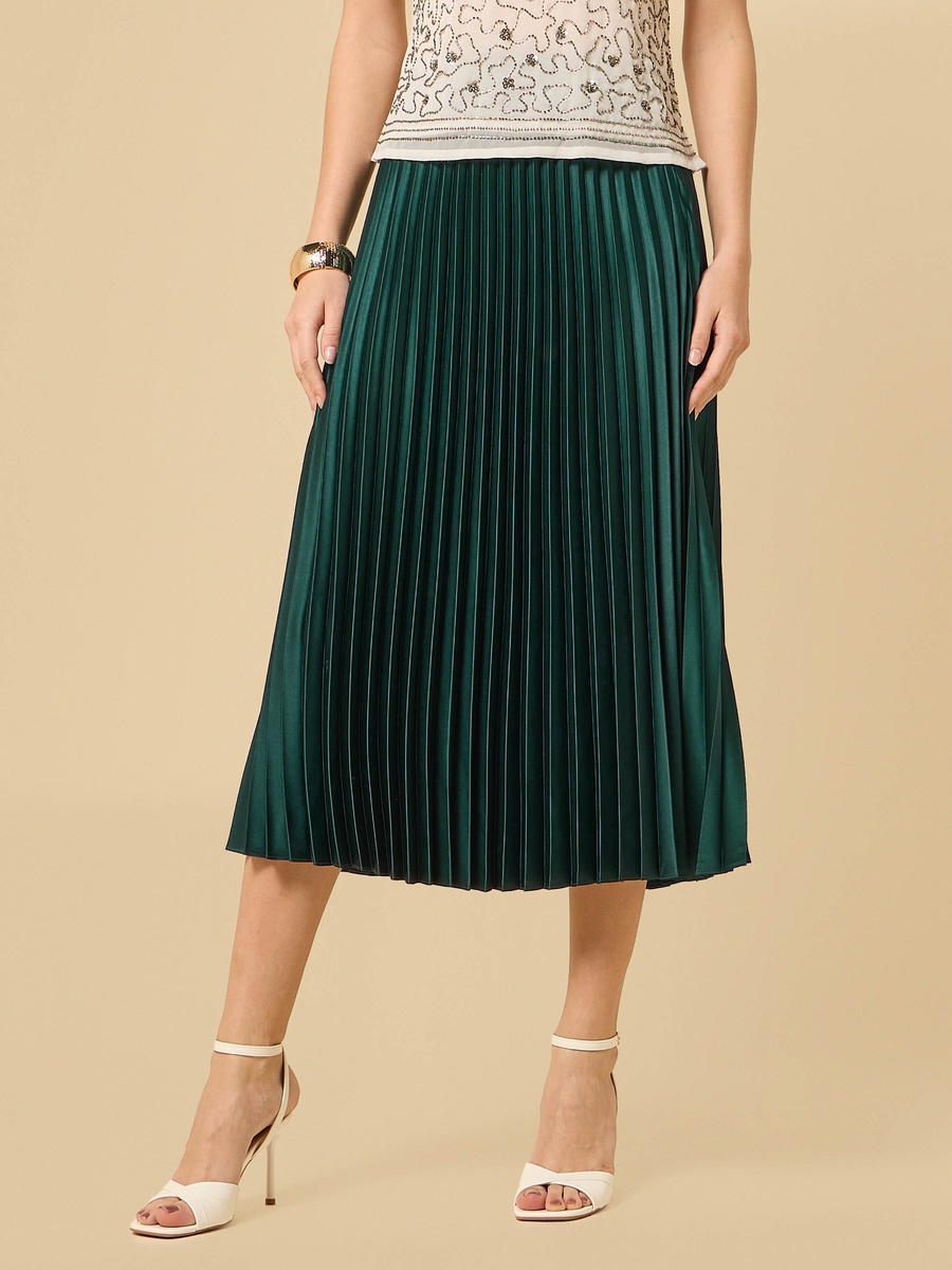 Pleated A-Line Skirt